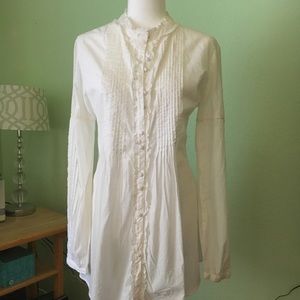 White Baby Doll Button Down Dress